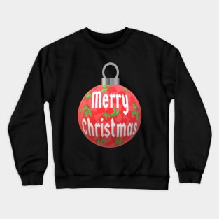 Christmas Tree Ornament with Merry Christmas, Abstract Red Peppermint and Holly Berries Crewneck Sweatshirt